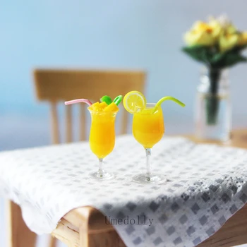 1 шт. мини-имитационная чашка для смузи из манго, модель апельсинового сока для миниатюрного кукольного домика OB11, кухонные принадлежности для ресторана